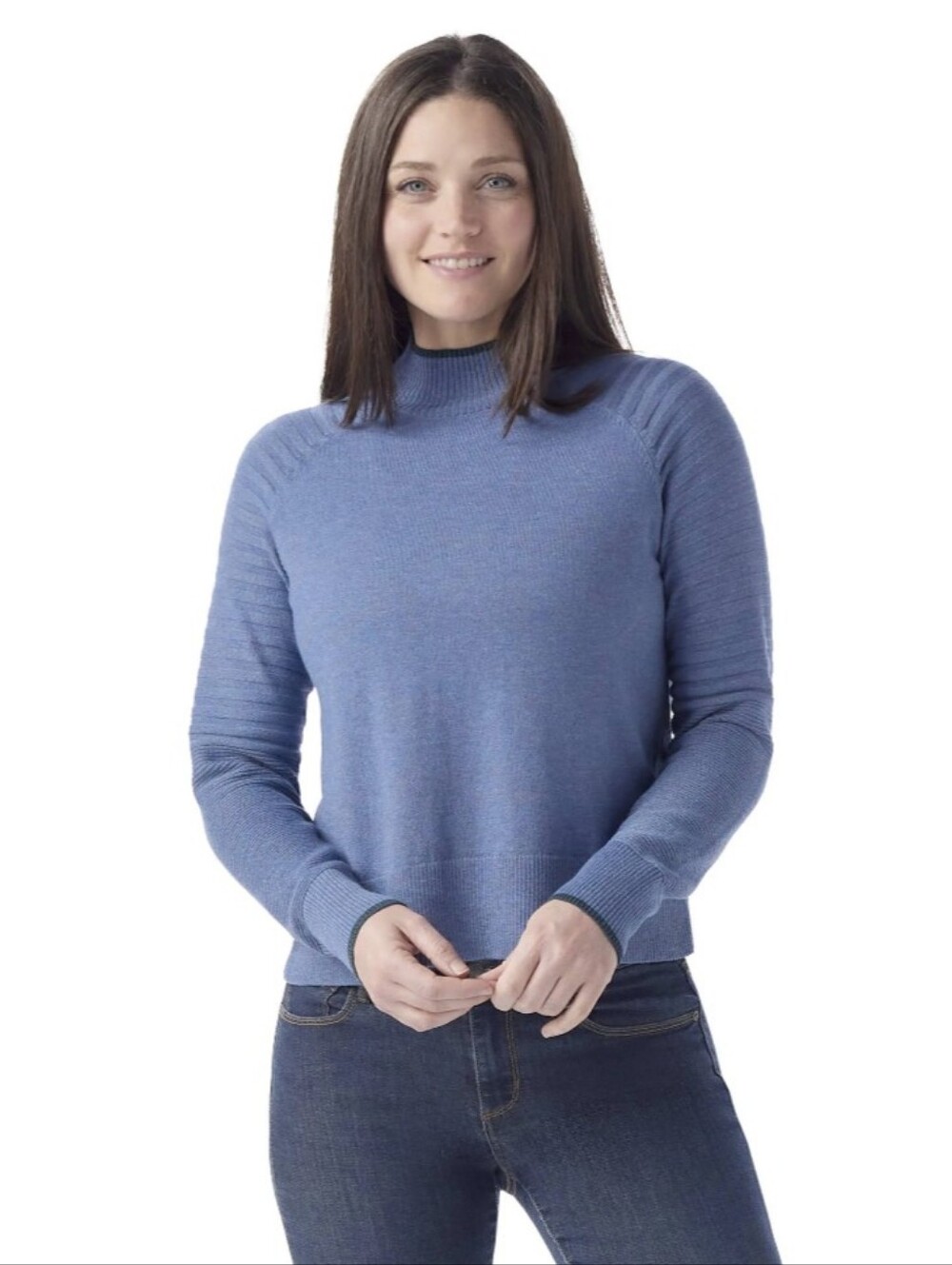 Smartwool Blue Mock Neck Sweater